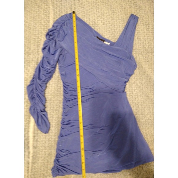 Bebe long sleeve cold shoulder mini Tunic dress Boho Sexy Blue Md Cottage Core - Picture 7 of 10